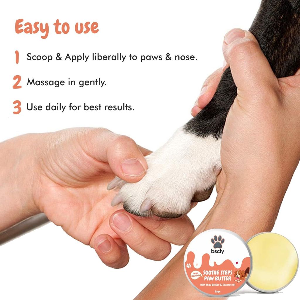 Bscly 2-in-1 Moisturizing Soothe Paw Butter & Elbow Protector 50g | for All Pet Care - Natural Cream, Wax, Balm for Healing Dry, Cracked, Chapped Paws & Elbows | Repairs & Heals