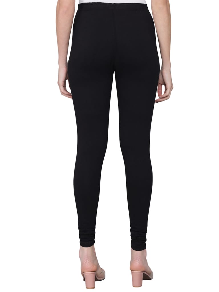 SOFT COLORS Women's Skinny Fit Ethnic Wear Churidar Leggings (Black)