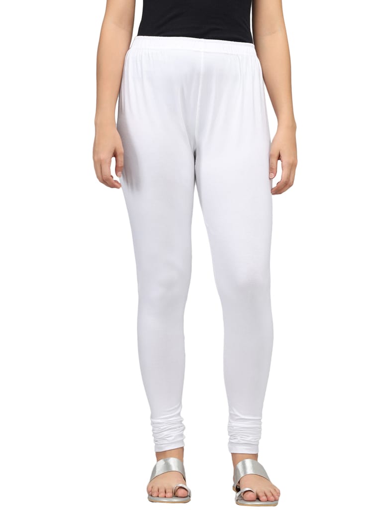 SOFT COLORS Women's Skinny Fit Ethnic Wear Churidar Leggings (White)