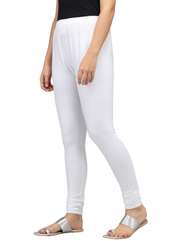 SOFT COLORS Women's Skinny Fit Ethnic Wear Churidar Leggings (White)