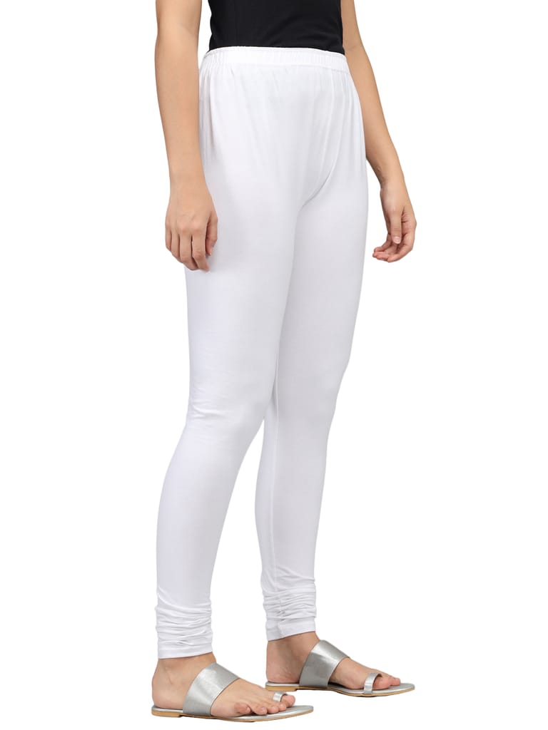 SOFT COLORS Women's Skinny Fit Ethnic Wear Churidar Leggings (White)