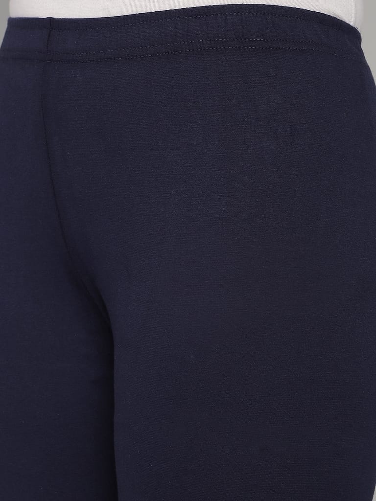 SOFT COLORS Women's Skinny Fit Ethnic Wear Churidar Leggings (Navy Blue)