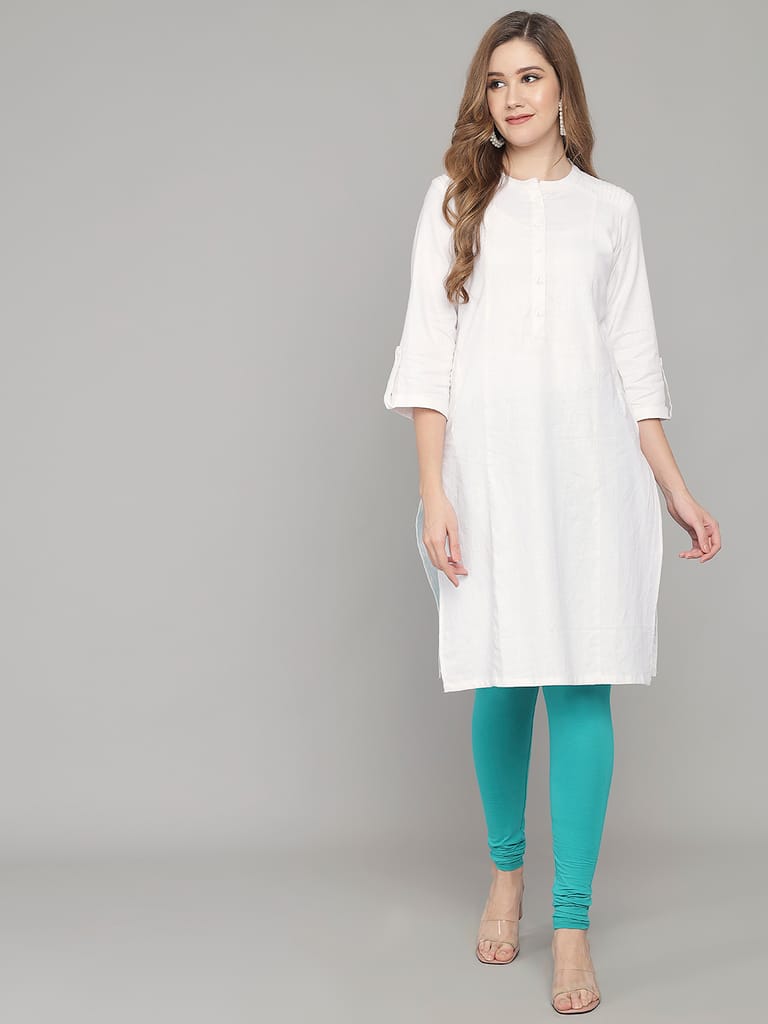 SOFT COLORS Women's Skinny Fit Ethnic Wear Churidar Leggings (Rama Green)