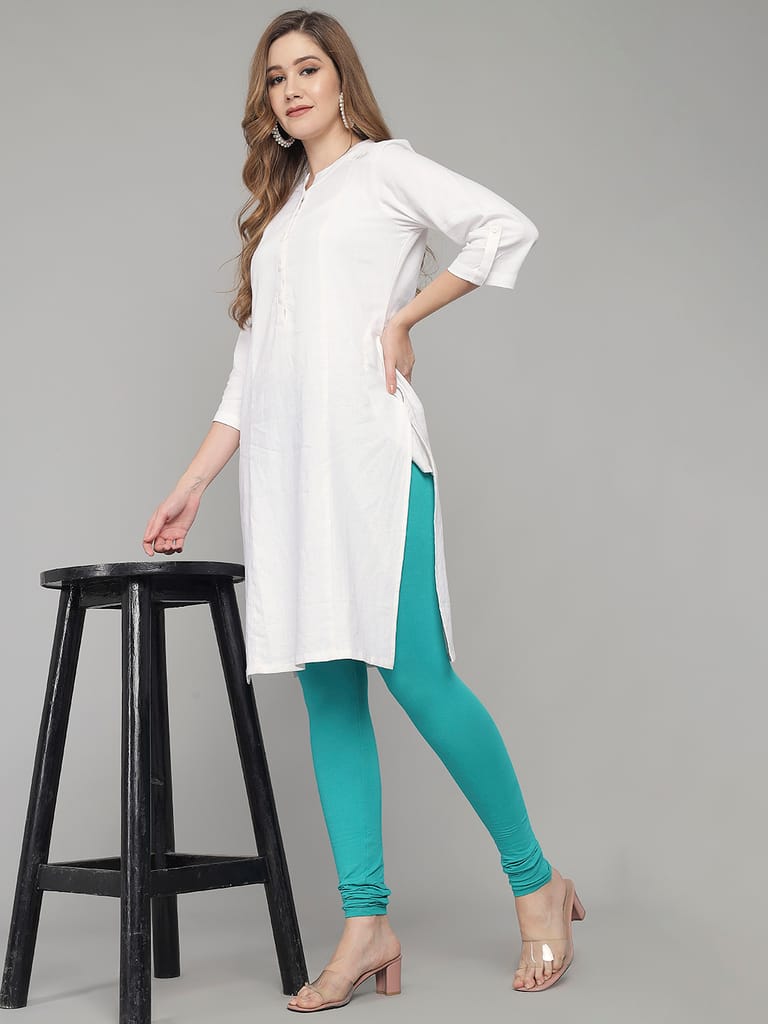 SOFT COLORS Women's Skinny Fit Ethnic Wear Churidar Leggings (Rama Green)