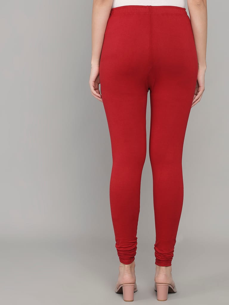 SOFT COLORS Women's Skinny Fit Ethnic Wear Churidar Leggings (Maroon)