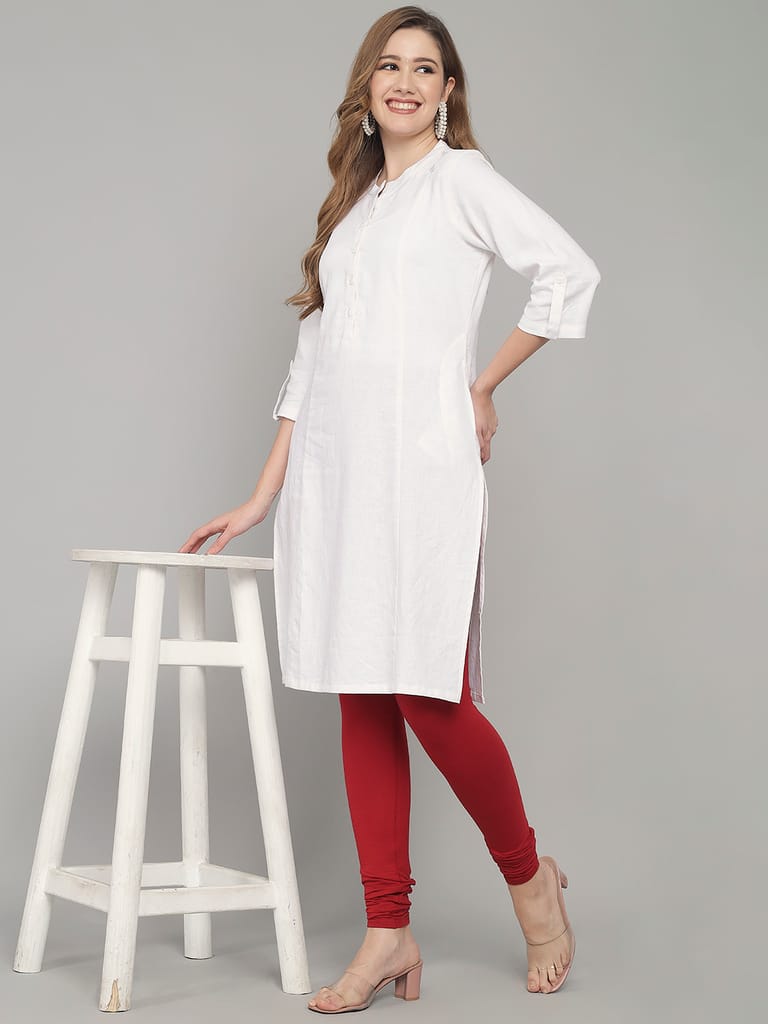 SOFT COLORS Women's Skinny Fit Ethnic Wear Churidar Leggings (Maroon)