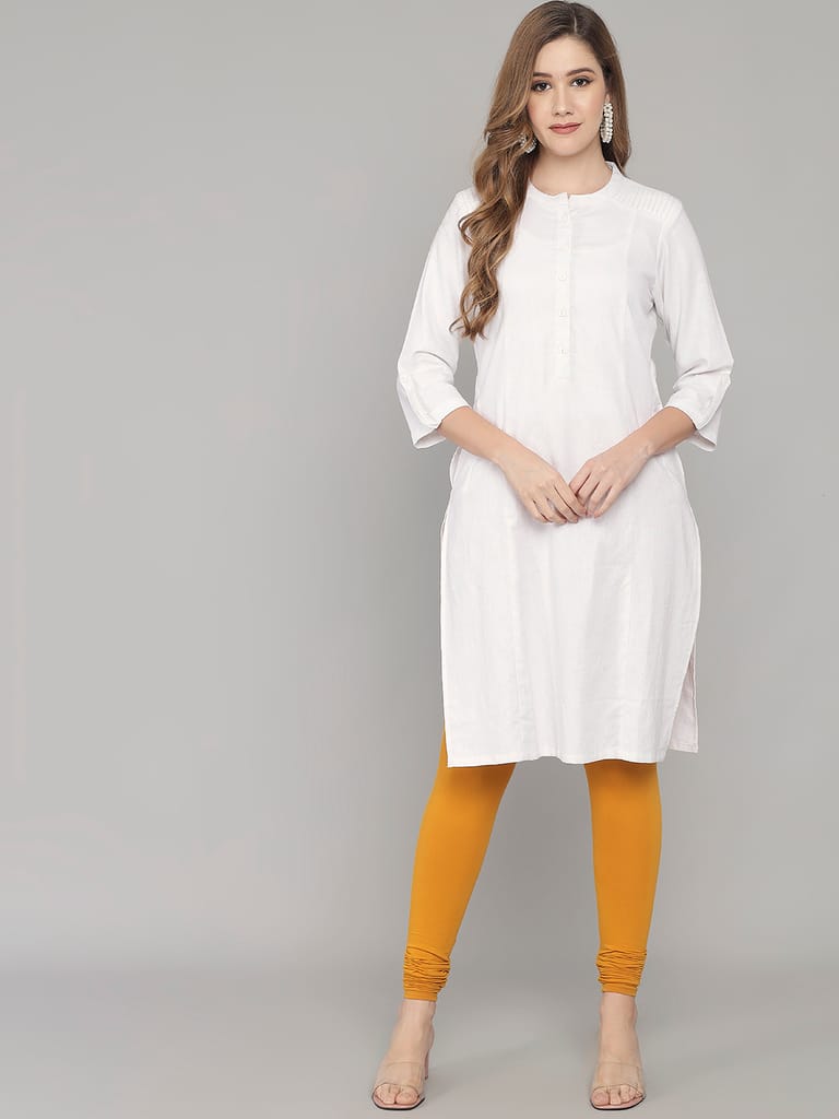 SOFT COLORS Women's Skinny Fit Ethnic Wear Churidar Leggings (Mustard)