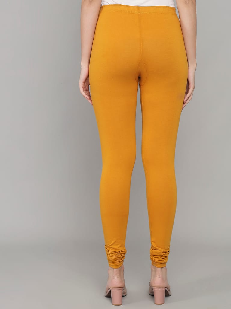 SOFT COLORS Women's Skinny Fit Ethnic Wear Churidar Leggings (Mustard)