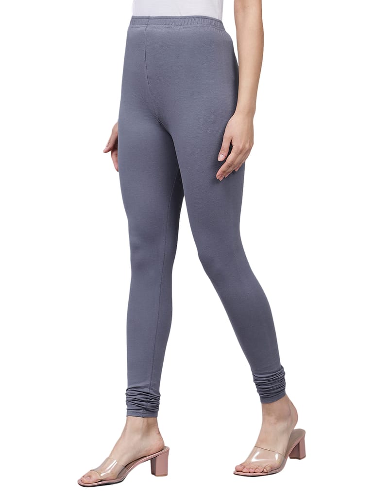 SOFT COLORS Women's Skinny Fit Ethnic Wear Churidar Leggings (Steel Grey)