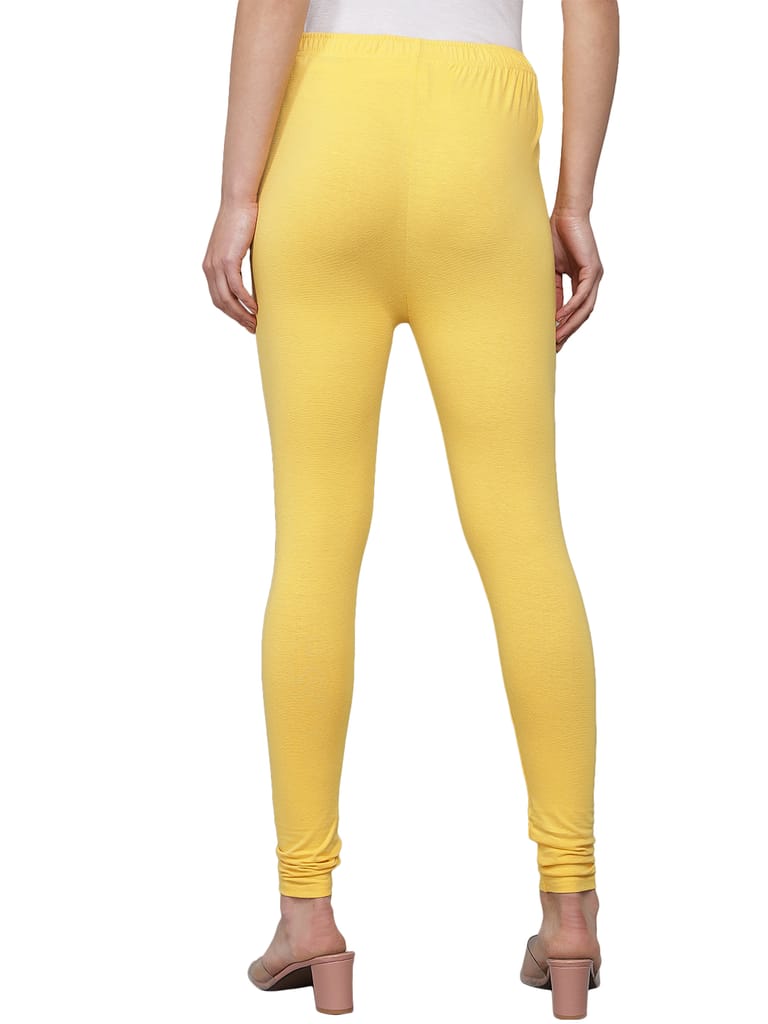 SOFT COLORS Women's Skinny Fit Ethnic Wear Churidar Leggings (Mango Yellow)