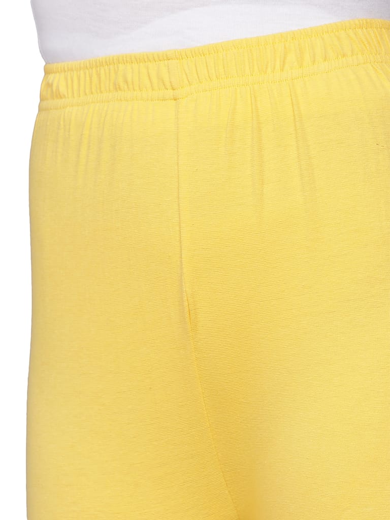 SOFT COLORS Women's Skinny Fit Ethnic Wear Churidar Leggings (Mango Yellow)