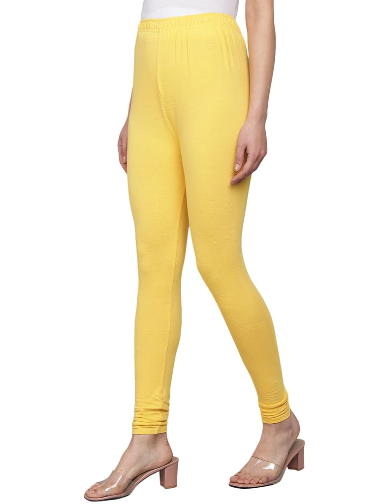 SOFT COLORS Women's Skinny Fit Ethnic Wear Churidar Leggings (Mango Yellow)