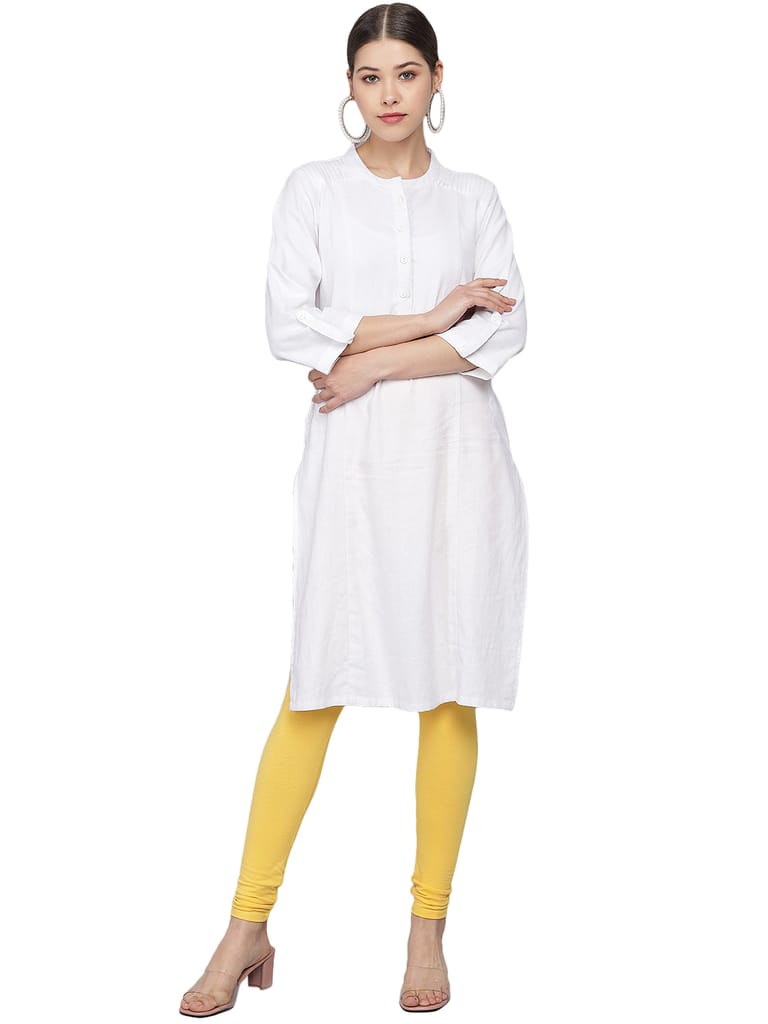 SOFT COLORS Women's Skinny Fit Ethnic Wear Churidar Leggings (Mango Yellow)