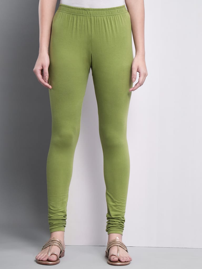 SOFT COLORS Women's Skinny Fit Ethnic Wear Churidar Leggings (Mehndi)