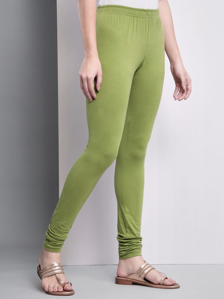 SOFT COLORS Women's Skinny Fit Ethnic Wear Churidar Leggings (Mehndi)