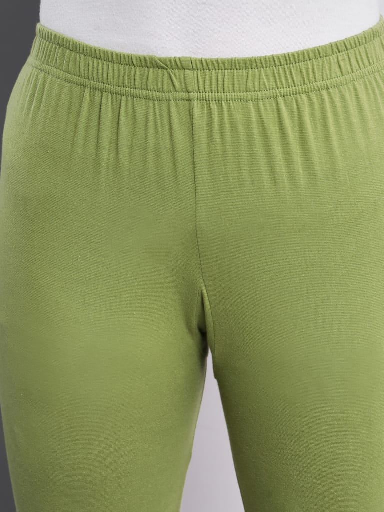 SOFT COLORS Women's Skinny Fit Ethnic Wear Churidar Leggings (Mehndi)