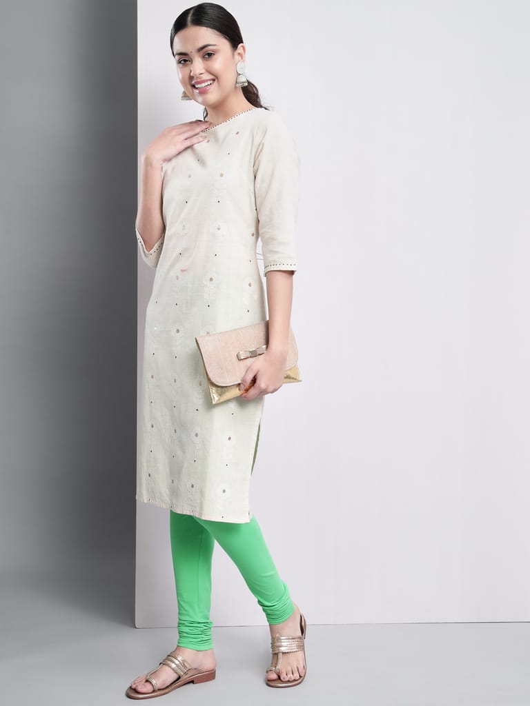 SOFT COLORS Women's Skinny Fit Ethnic Wear Churidar Leggings (Pista)