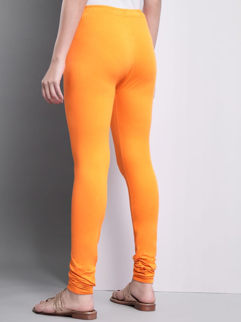 SOFT COLORS Women's Skinny Fit Ethnic Wear Churidar Leggings (Orange)