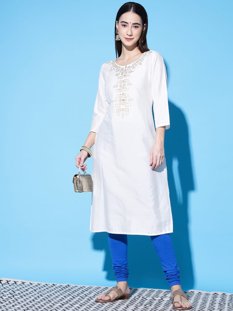 SOFT COLORS Women's Skinny Fit Ethnic Wear Churidar Leggings (Royal Blue)