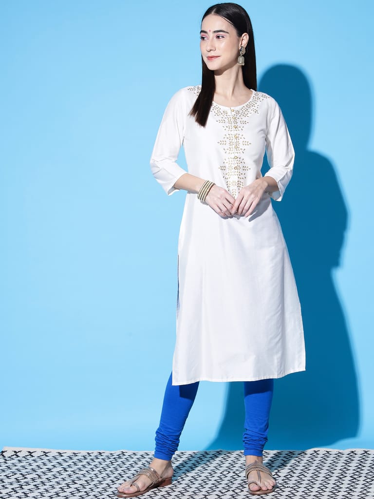 SOFT COLORS Women's Skinny Fit Ethnic Wear Churidar Leggings (Royal Blue)