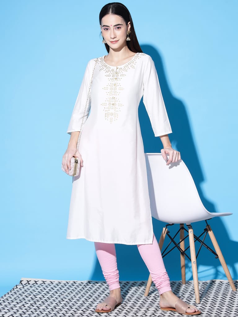 SOFT COLORS Women's Skinny Fit Ethnic Wear Churidar Leggings (Baby Pink)