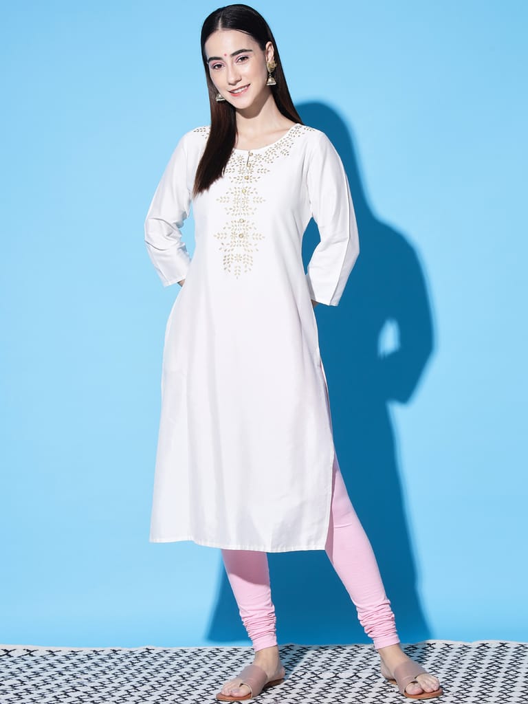 SOFT COLORS Women's Skinny Fit Ethnic Wear Churidar Leggings (Baby Pink)