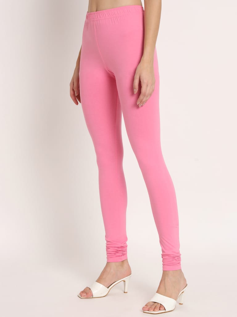 SOFT COLORS Women's Skinny Fit Ethnic Wear Churidar Leggings (Rose Pink)