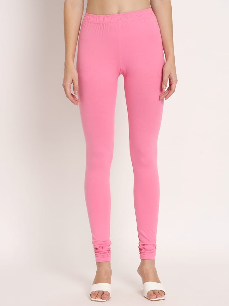 SOFT COLORS Women's Skinny Fit Ethnic Wear Churidar Leggings (Rose Pink)