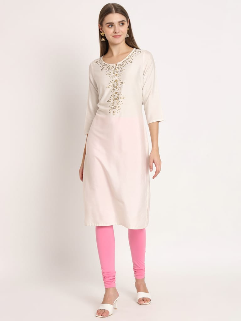 SOFT COLORS Women's Skinny Fit Ethnic Wear Churidar Leggings (Rose Pink)