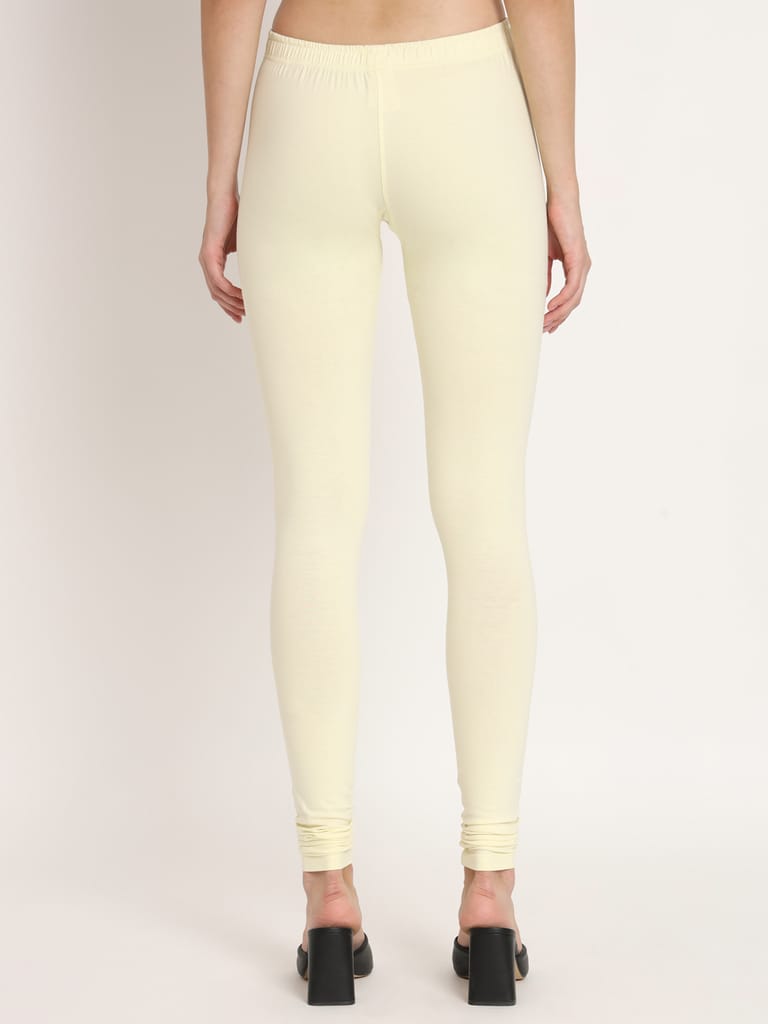 SOFT COLORS Women's Skinny Fit Ethnic Wear Churidar Leggings (Cream)