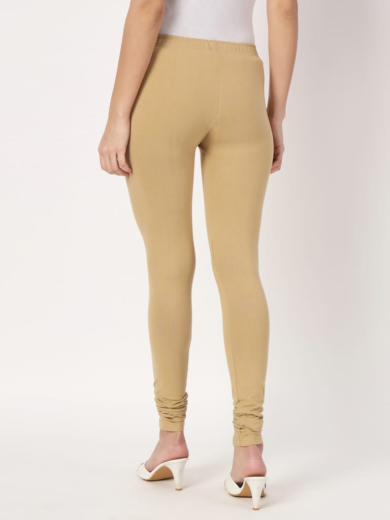 SOFT COLORS Women's Skinny Fit Ethnic Wear Churidar Leggings (Brown)