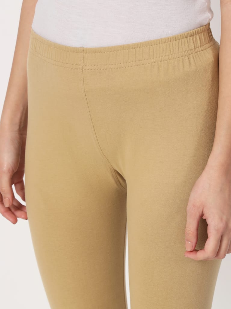 SOFT COLORS Women's Skinny Fit Ethnic Wear Churidar Leggings (Brown)