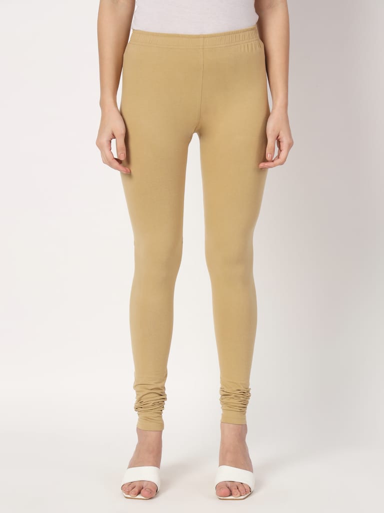 SOFT COLORS Women's Skinny Fit Ethnic Wear Churidar Leggings (Brown)