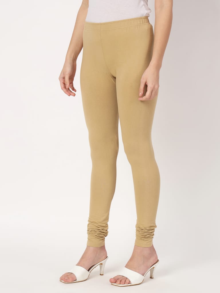 SOFT COLORS Women's Skinny Fit Ethnic Wear Churidar Leggings (Brown)