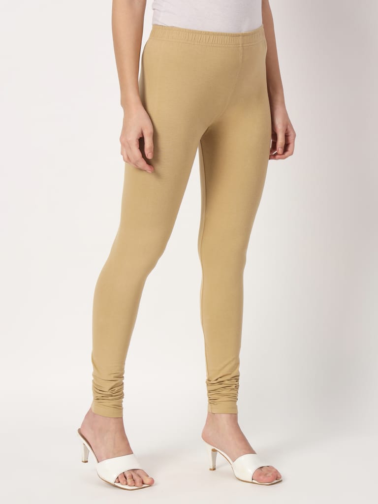 SOFT COLORS Women's Skinny Fit Ethnic Wear Churidar Leggings (Brown)