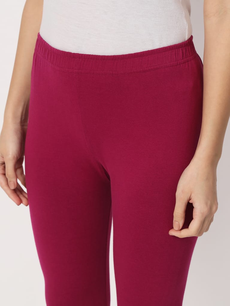 SOFT COLORS Women's Skinny Fit Ethnic Wear Churidar Leggings (Dark Purple)