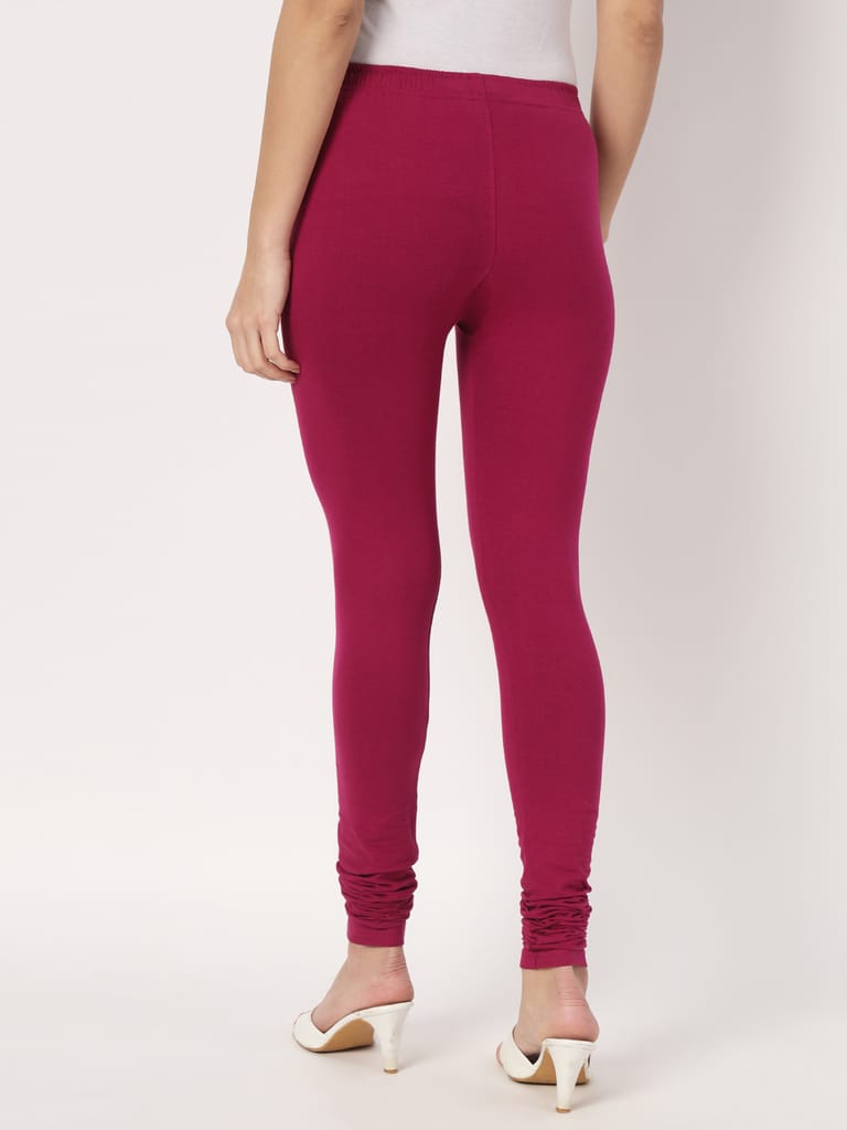 SOFT COLORS Women's Skinny Fit Ethnic Wear Churidar Leggings (Dark Purple)