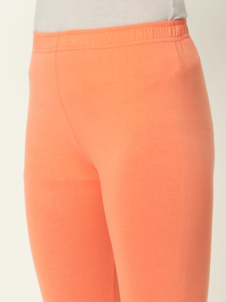 SOFT COLORS Women's Skinny Fit Ethnic Wear Churidar Leggings (Peach)