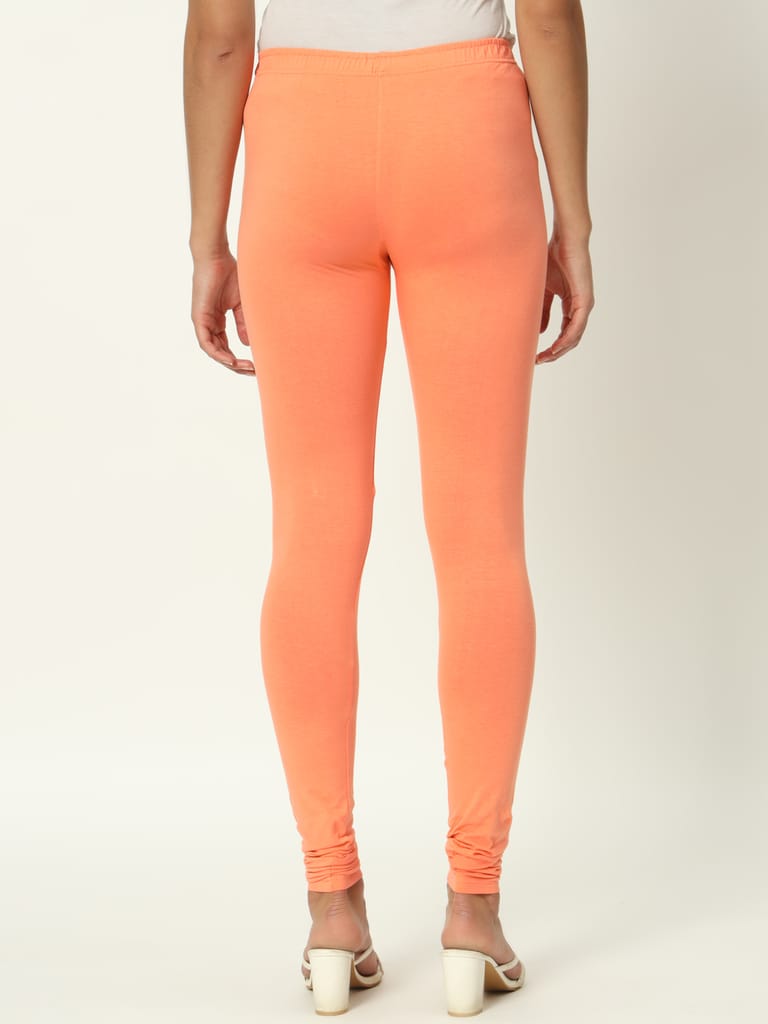 SOFT COLORS Women's Skinny Fit Ethnic Wear Churidar Leggings (Peach)