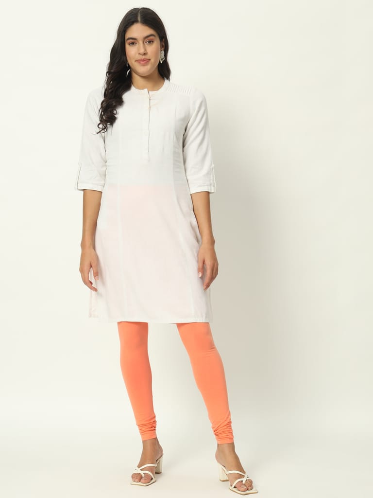 SOFT COLORS Women's Skinny Fit Ethnic Wear Churidar Leggings (Peach)