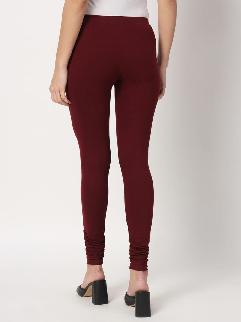 SOFT COLORS Women's Skinny Fit Ethnic Wear Churidar Leggings (Wine)