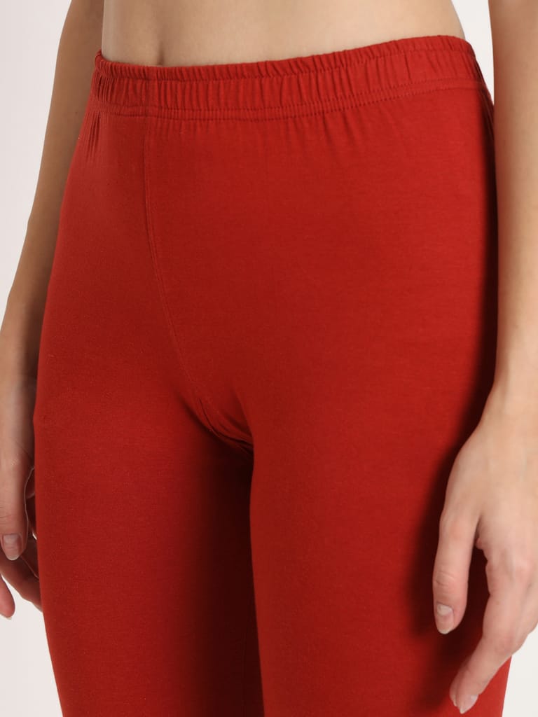 SOFT COLORS Women's Skinny Fit Ethnic Wear Churidar Leggings (Rust)