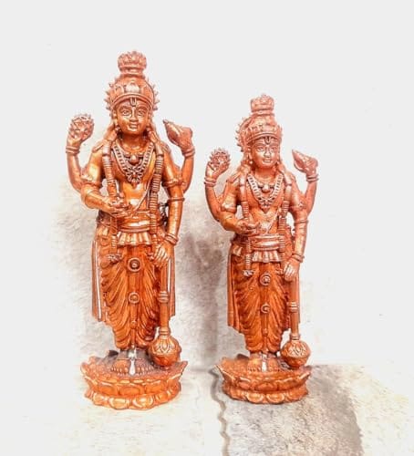Searchers Paradise - Copper Idols of god Guruvayurappan 4.1 inches, Copper Handmade 345 Grams, Patina Antique Finish, Pack of 1 Piece