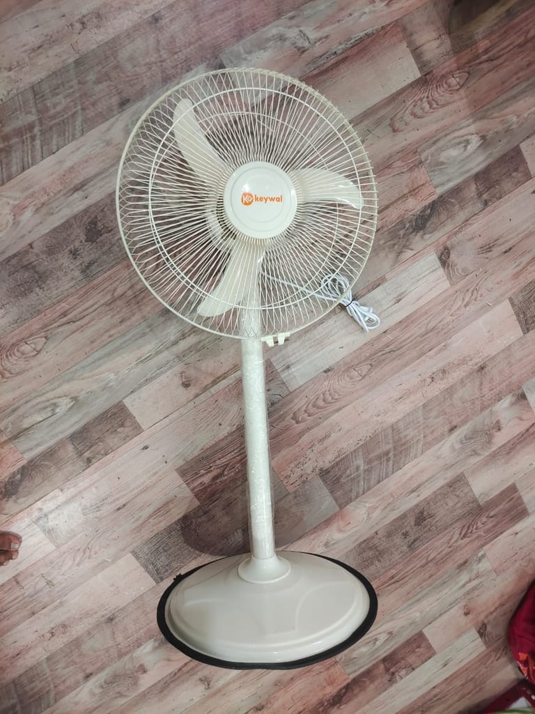 MyChetan Keywal  2400 RPM High Speed 400 MM Bullet Fan | Pedestal Fan | Farrata Fan With Adjustable Height with X-Flow Technology (Ivory)