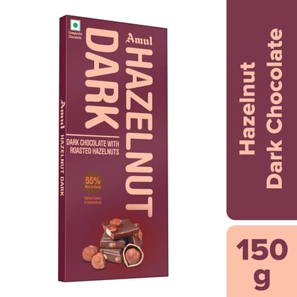AMUL HAZELNUT DARK CHOCOLATE 150 GM
