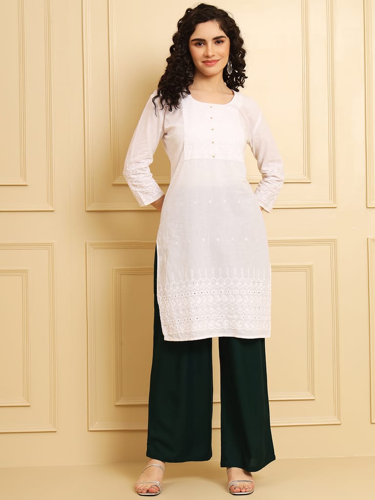 Soft Colors Regular Fit Pocket Palazzo (Bottle Green)