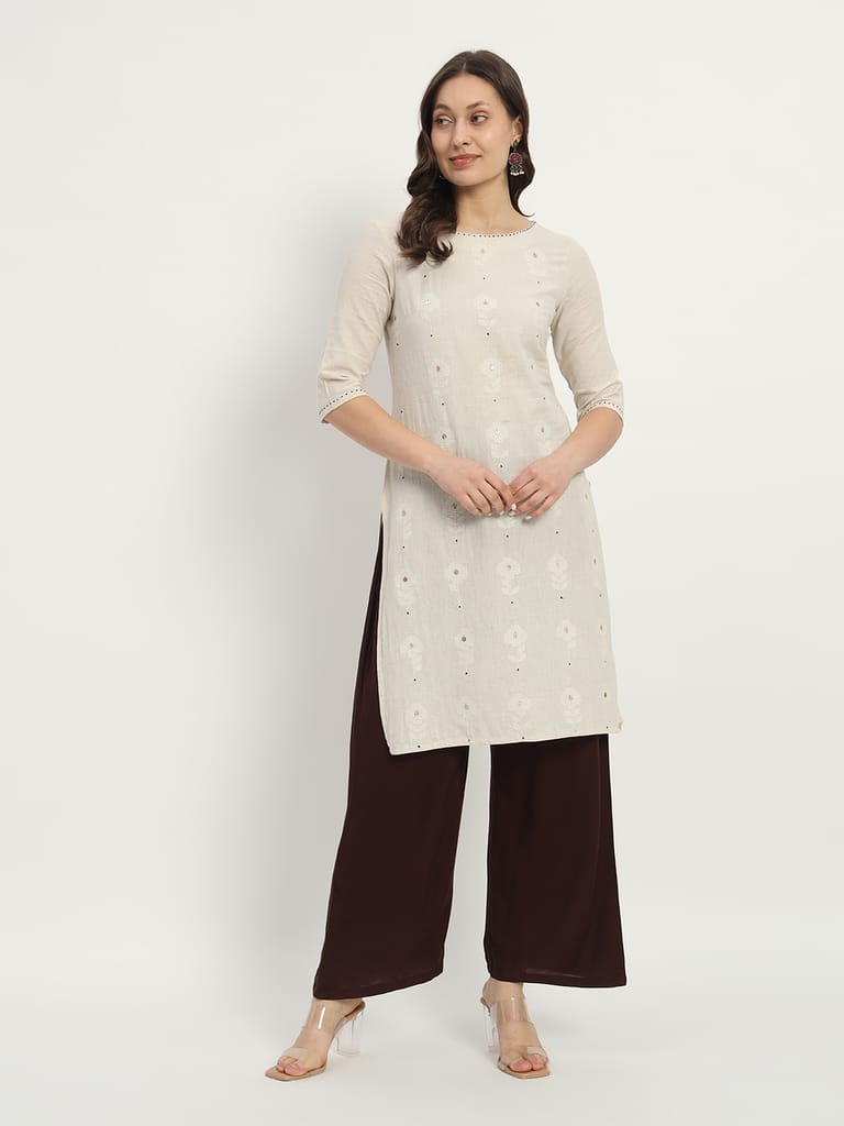 Soft Colors Regular Fit Pocket Palazzo (Brown)