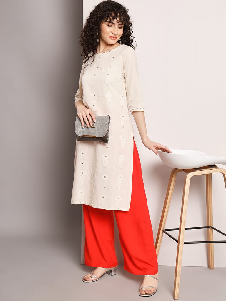 Soft Colors Regular Fit Pocket Palazzo (Gajari)