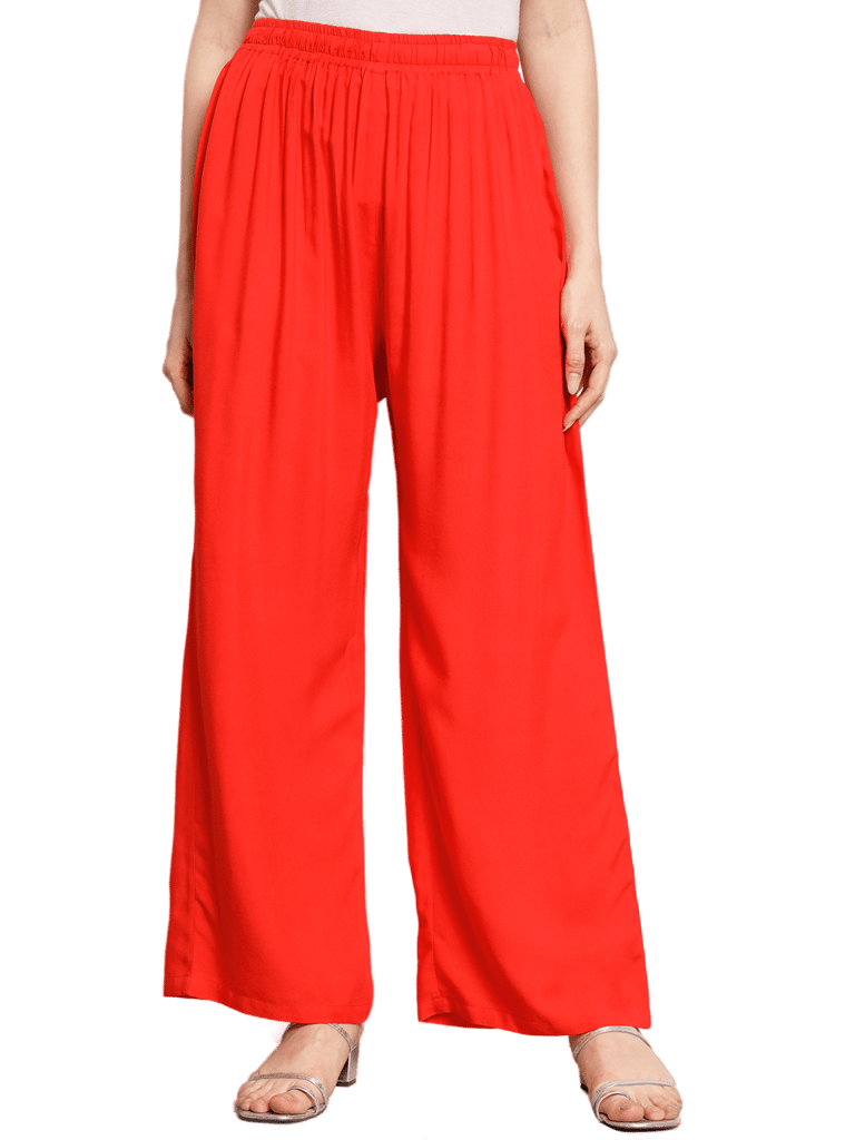 Soft Colors Regular Fit Pocket Palazzo (Gajari)