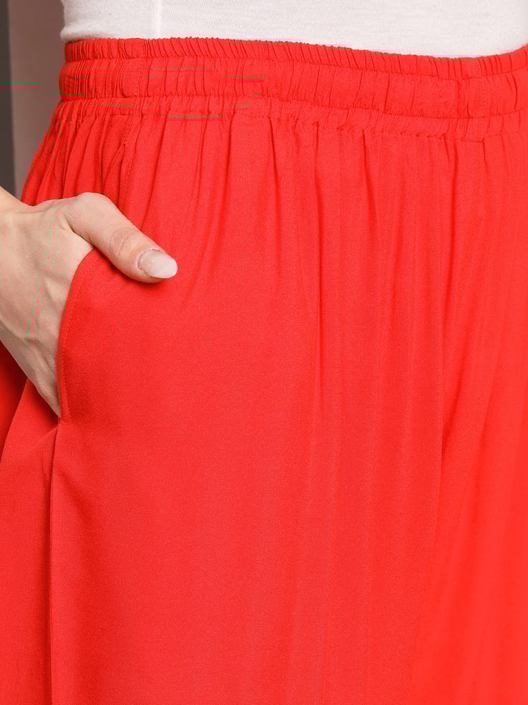 Soft Colors Regular Fit Pocket Palazzo (Gajari)